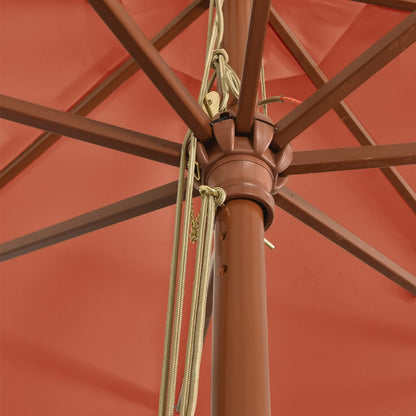 Ombrellone da Giardino con Palo in Legno Terracotta 400x273 cm | homemem39