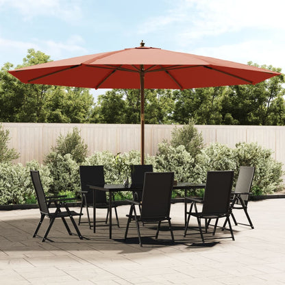 Ombrellone da Giardino con Palo in Legno Terracotta 400x273 cm | homemem39