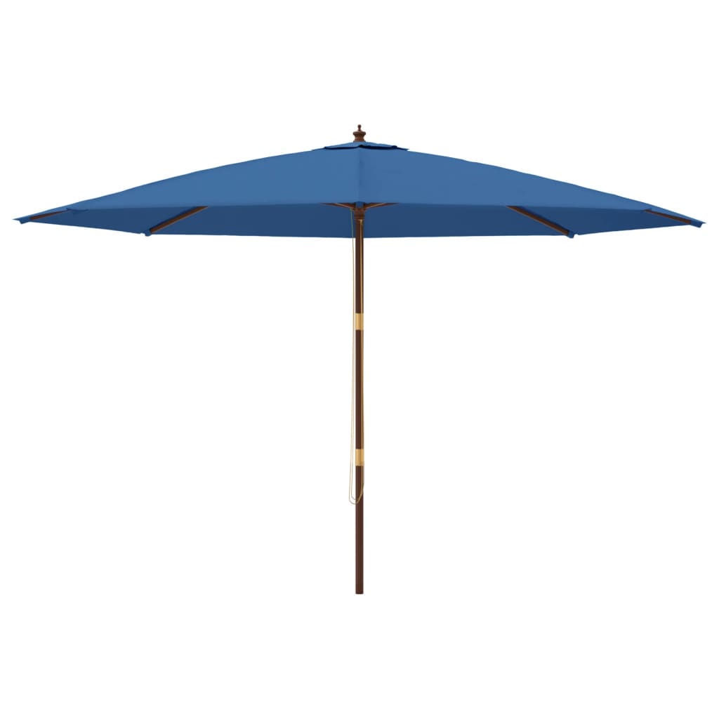 Ombrellone da Giardino con Palo in Legno Azzurro 400x273 cm | homemem39