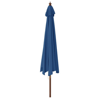 Ombrellone da Giardino con Palo in Legno Azzurro 400x273 cm | homemem39