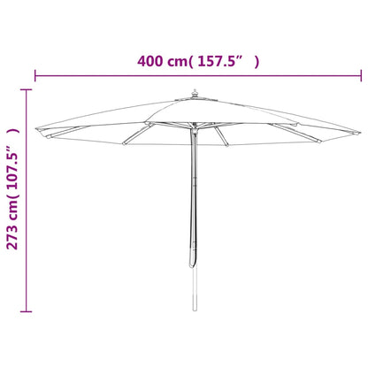 Ombrellone da Giardino con Palo in Legno Azzurro 400x273 cm | homemem39