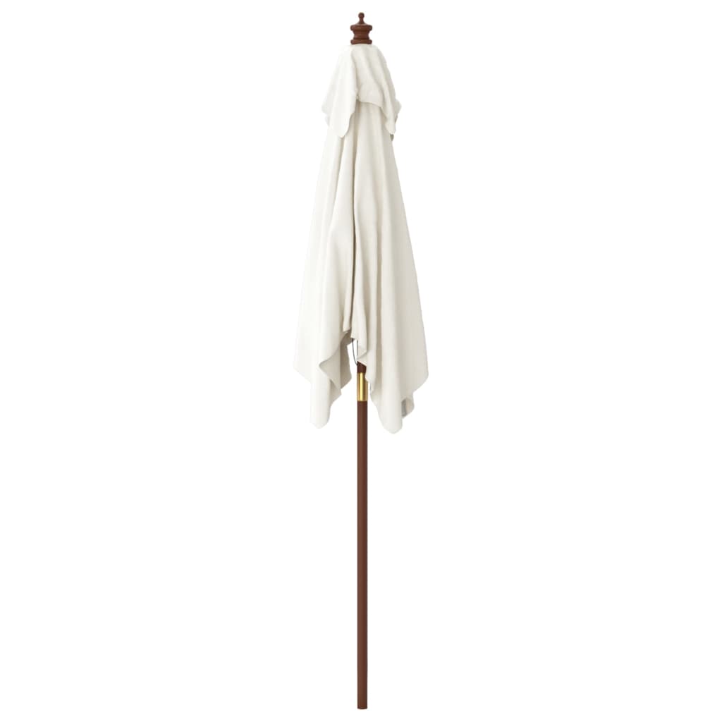 Ombrellone da Giardino con Palo in Legno Sabbia 198x198x231 cm