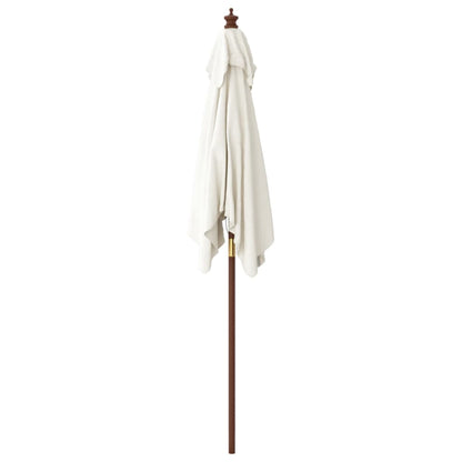 Ombrellone da Giardino con Palo in Legno Sabbia 198x198x231 cm