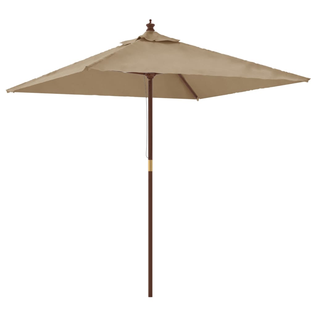 Ombrellone da Giardino con Palo in Legno Tortora 198x198x231 cm | homemem39