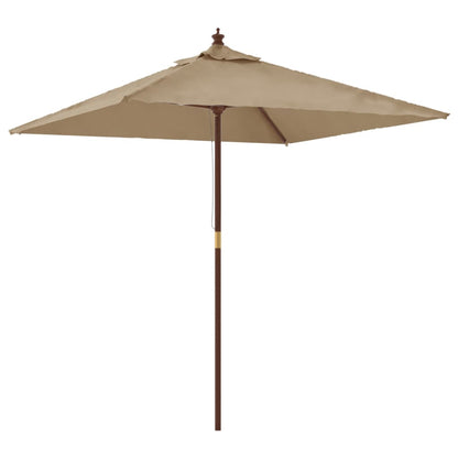 Ombrellone da Giardino con Palo in Legno Tortora 198x198x231 cm | homemem39