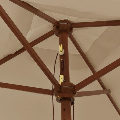 Ombrellone da Giardino con Palo in Legno Tortora 198x198x231 cm | homemem39