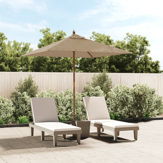 Ombrellone da Giardino con Palo in Legno Tortora 198x198x231 cm | homemem39