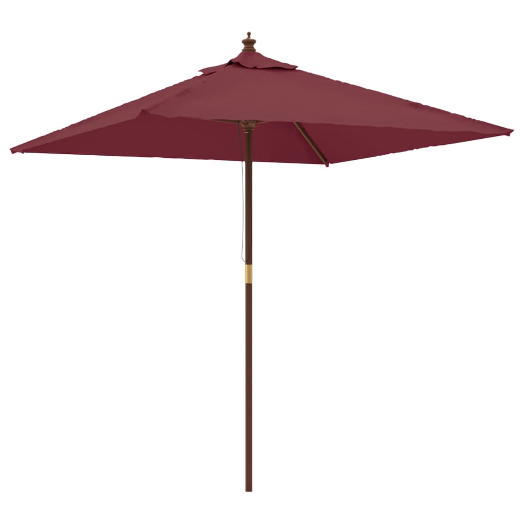Ombrellone da Giardino con Palo in Legno Bordeaux 198x198x231cm | homemem39
