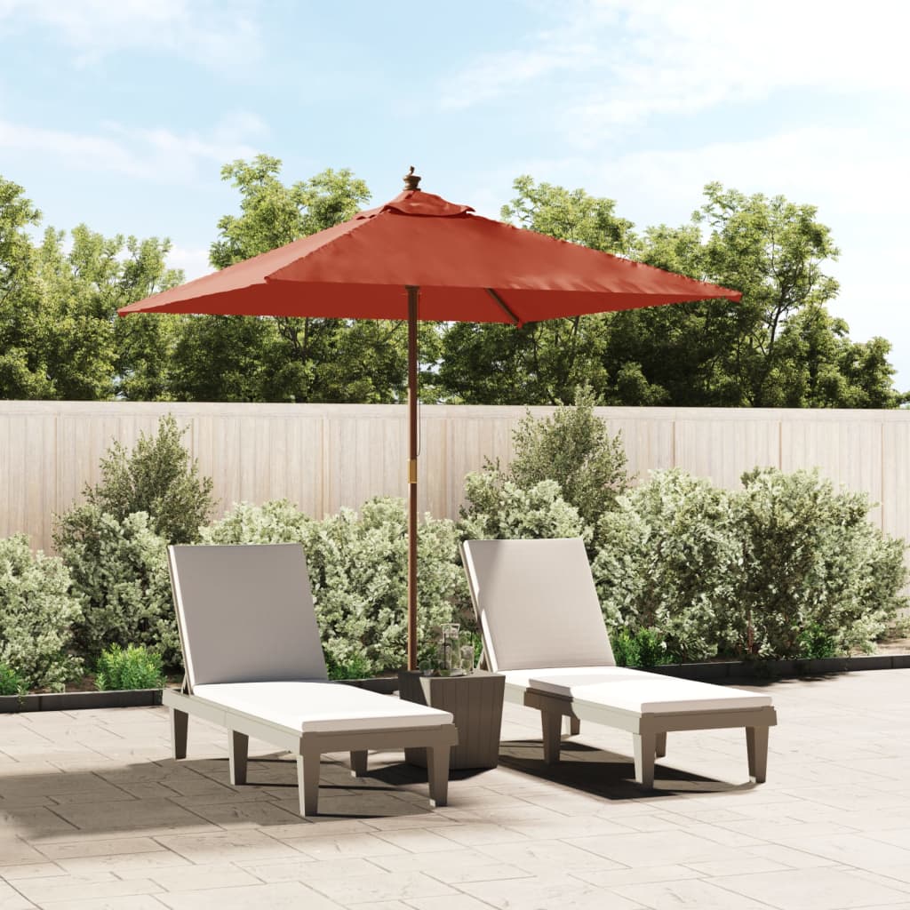 Ombrellone Giardino con Palo in Legno Terracotta 198x198x231 cm | homemem39