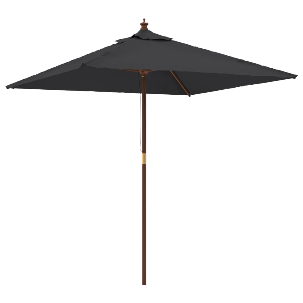 Ombrellone da Giardino con Palo in Legno Nero 198x198x231 cm | homemem39