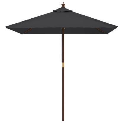 Ombrellone da Giardino con Palo in Legno Nero 198x198x231 cm | homemem39