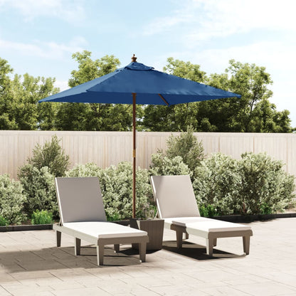 Ombrellone da Giardino con Palo in Legno Azzurro 198x198x231 cm | homemem39