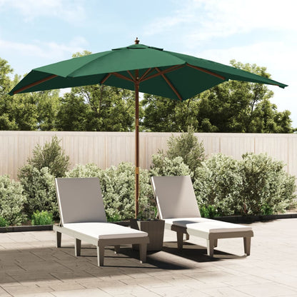 Ombrellone da Giardino con Palo in Legno Verde 300x300x273 cm - homemem39
