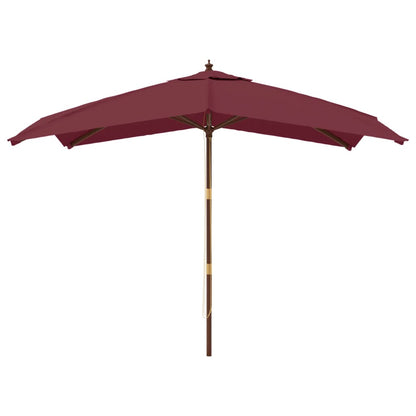 Ombrellone da Giardino Palo Legno Rosso Bordeaux 300x300x273 cm - homemem39