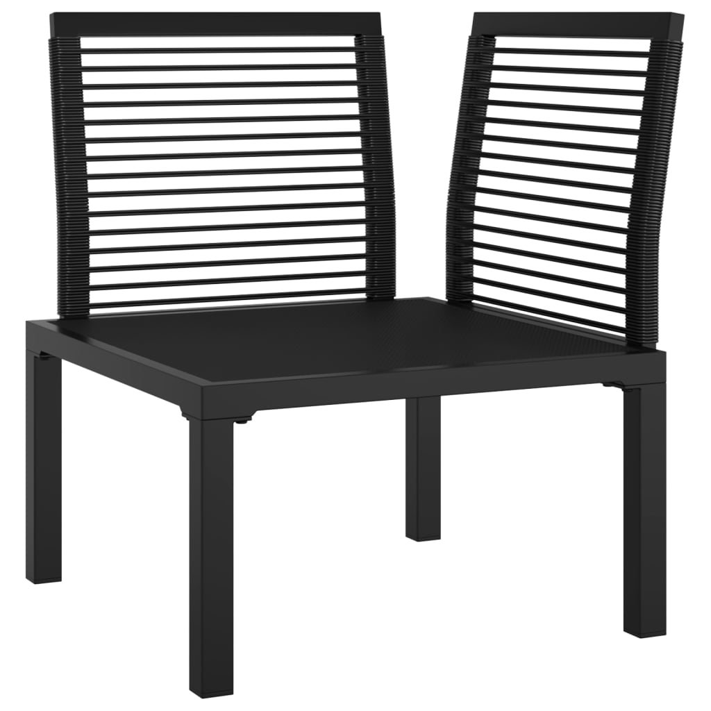 Poltrona Angolare Giardino con Cuscini Polyrattan Nero e Grigio - homemem39
