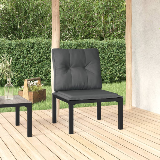 Poltrona da Giardino con Cuscini Polyrattan Nero e Grigio - homemem39