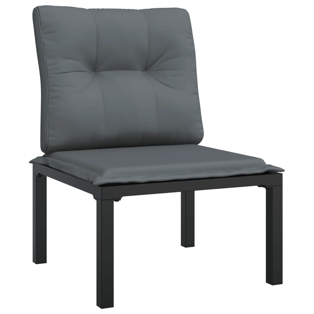 Set Salotto da Giardino 4 pz Nero e Grigio in Polyrattan | homemem39