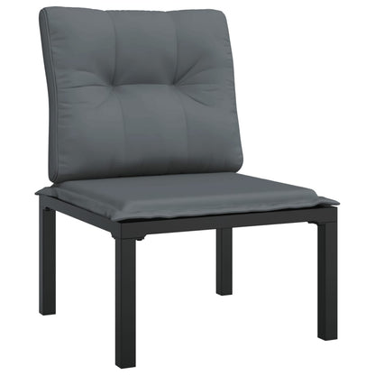 Set Salotto da Giardino 4 pz Nero e Grigio in Polyrattan | homemem39