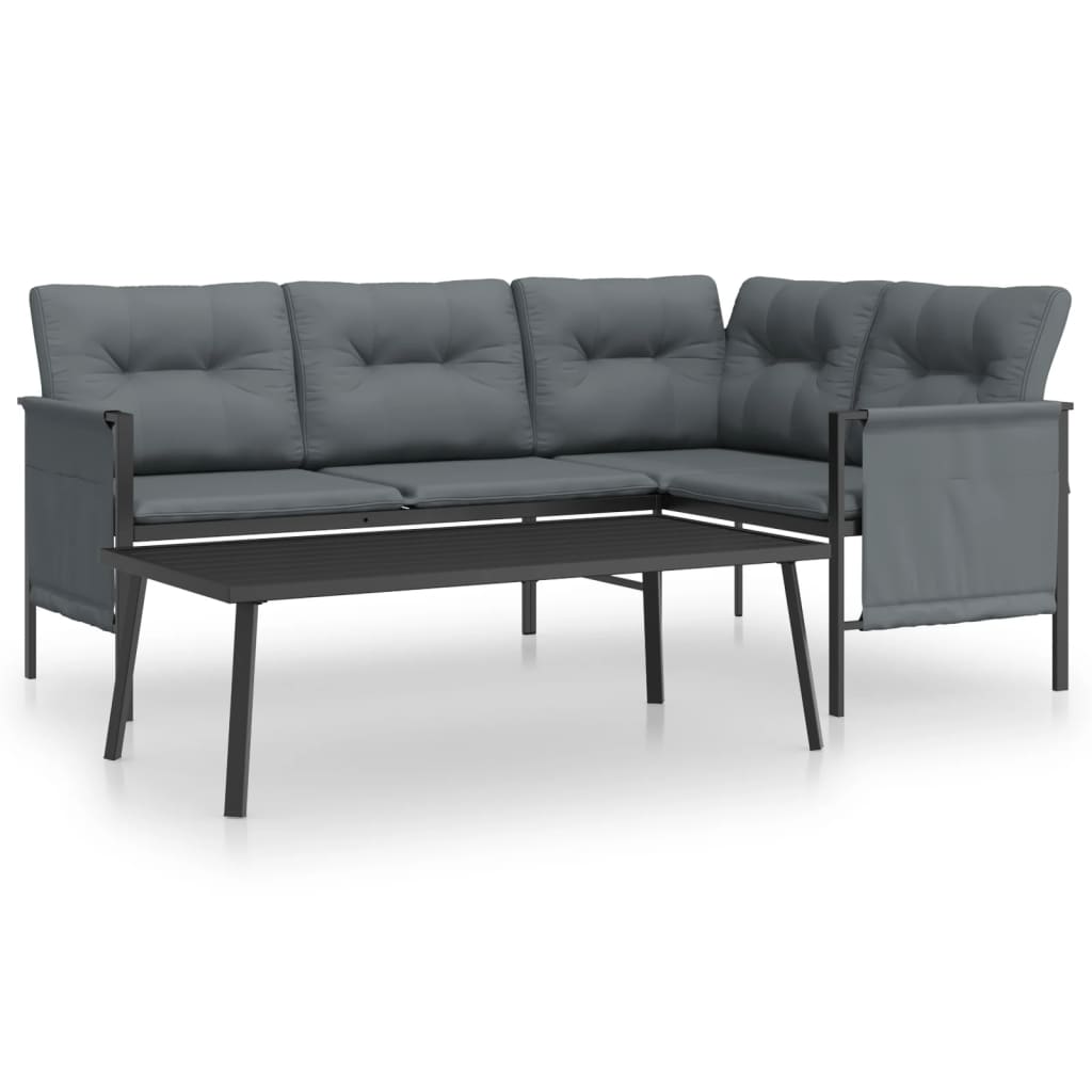 Set Salotto da Giardino 2 pz in Acciaio Antracite | homemem39