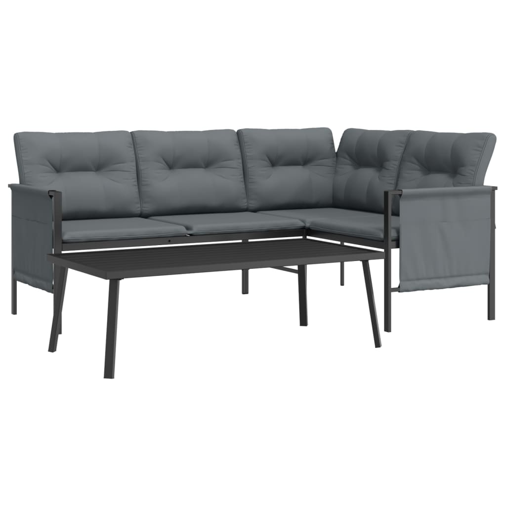 Set Salotto da Giardino 2 pz in Acciaio Antracite | homemem39