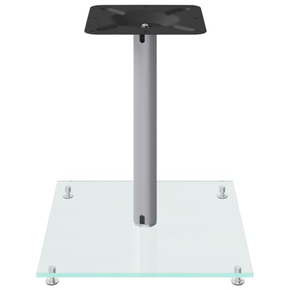 Pedane Casse 2pz Argento Vetro Temperato Design a 1 Pilastro - homemem39