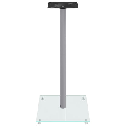 Pedane Casse 2pz Argento Vetro Temperato Design a 1 Pilastro - homemem39