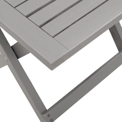 Sunbed with Gray Solid Acacia Wood Coffee Table