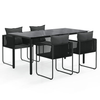 Set da Pranzo da Giardino 5 pz Nero - homemem39