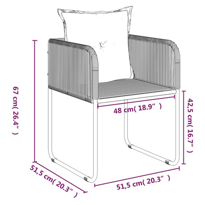 Set da Pranzo da Giardino 7 pz Nero | homemem39