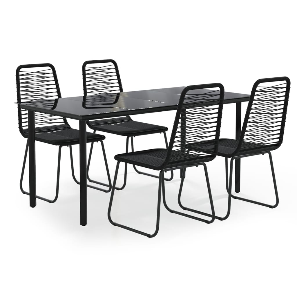 Set da Pranzo da Giardino 5 pz Nero | homemem39