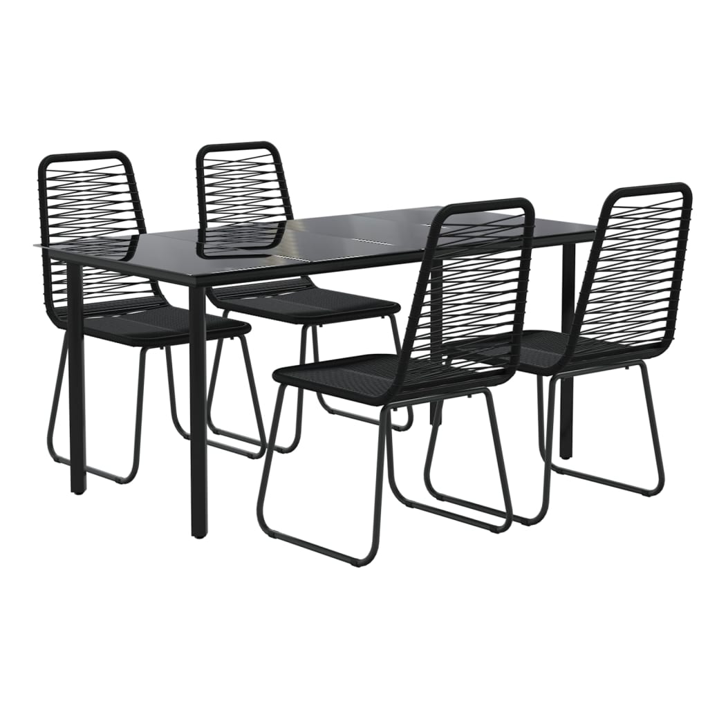 Set da Pranzo da Giardino 5 pz Nero | homemem39