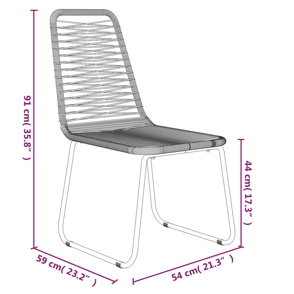 Set da Pranzo da Giardino 5 pz Nero | homemem39