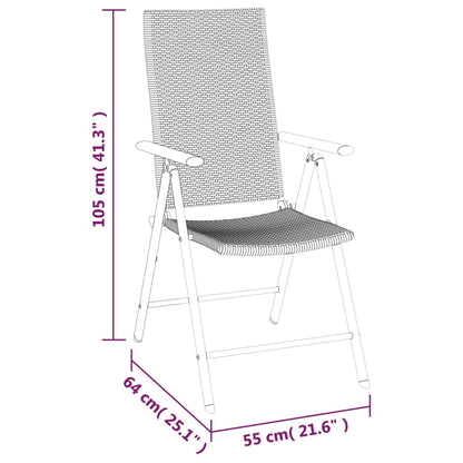 Set da Pranzo da Giardino 7 pz Nero in Polyrattan | homemem39