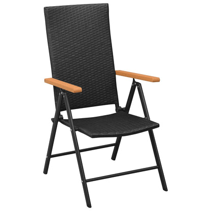 Set da Pranzo da Giardino 5 pz Nero e Marrone in Polyrattan | homemem39