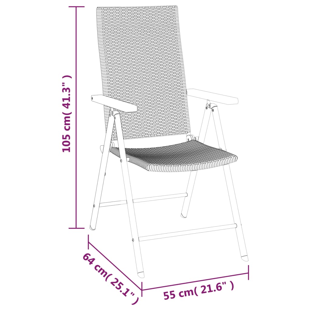 Set da Pranzo da Giardino 5 pz Nero e Marrone in Polyrattan | homemem39