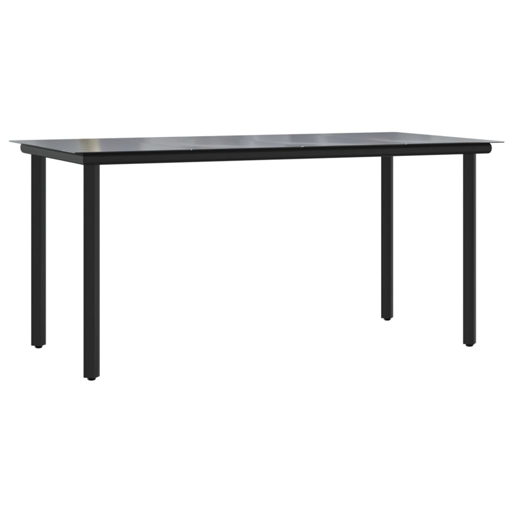Set da Pranzo da Giardino 7 pz Nero e Marrone in Polyrattan | homemem39