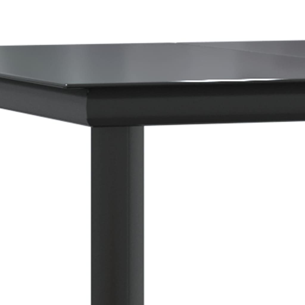 Set da Pranzo da Giardino 7 pz Nero e Marrone in Polyrattan | homemem39