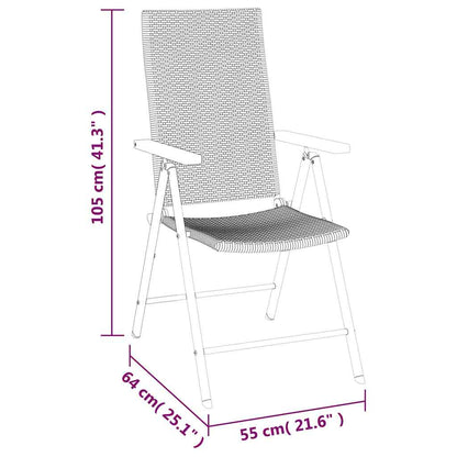 Set da Pranzo da Giardino 7 pz Nero e Marrone in Polyrattan | homemem39