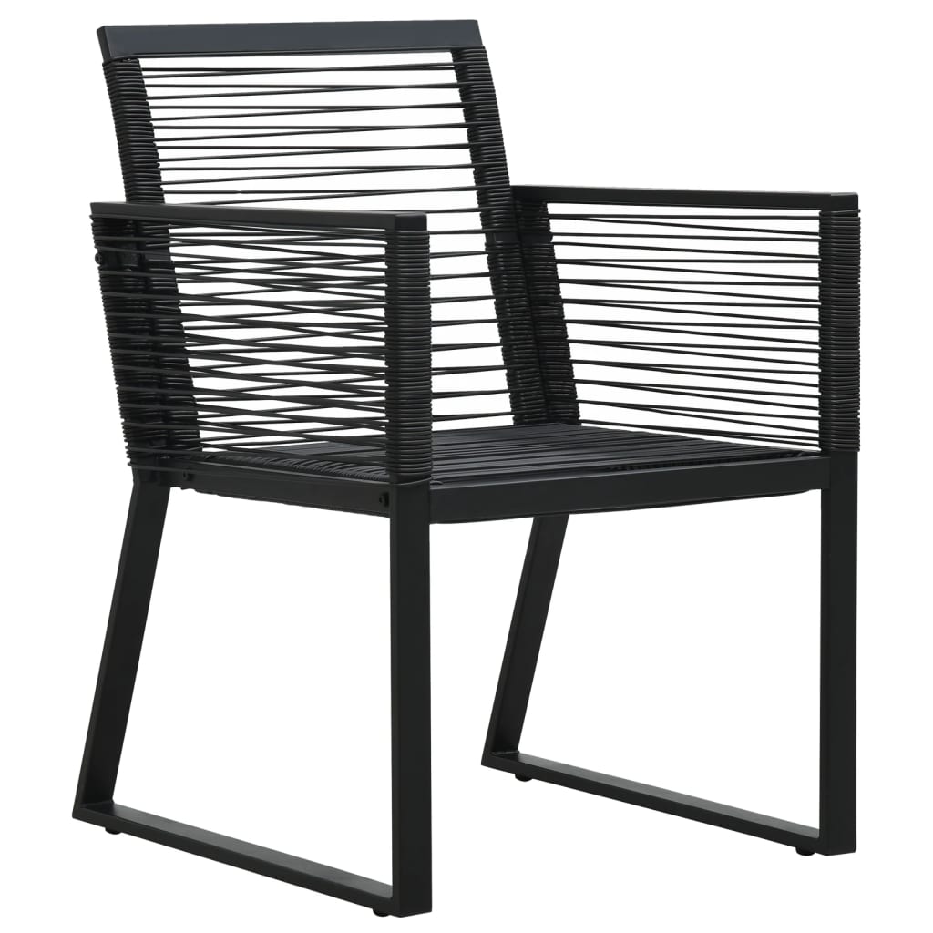 Set da Pranzo da Giardino 7 pz Nero in Rattan PVC | homemem39