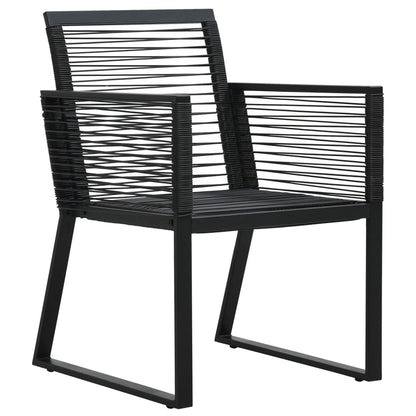 Set da Pranzo da Giardino 7 pz Nero in Rattan PVC | homemem39