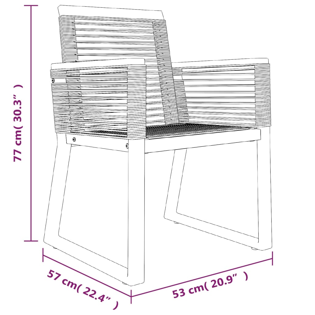 Set da Pranzo da Giardino 7 pz Nero in Rattan PVC | homemem39