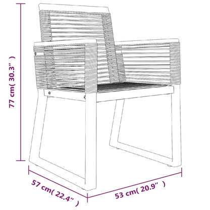 Set da Pranzo da Giardino 7 pz Nero in Rattan PVC | homemem39