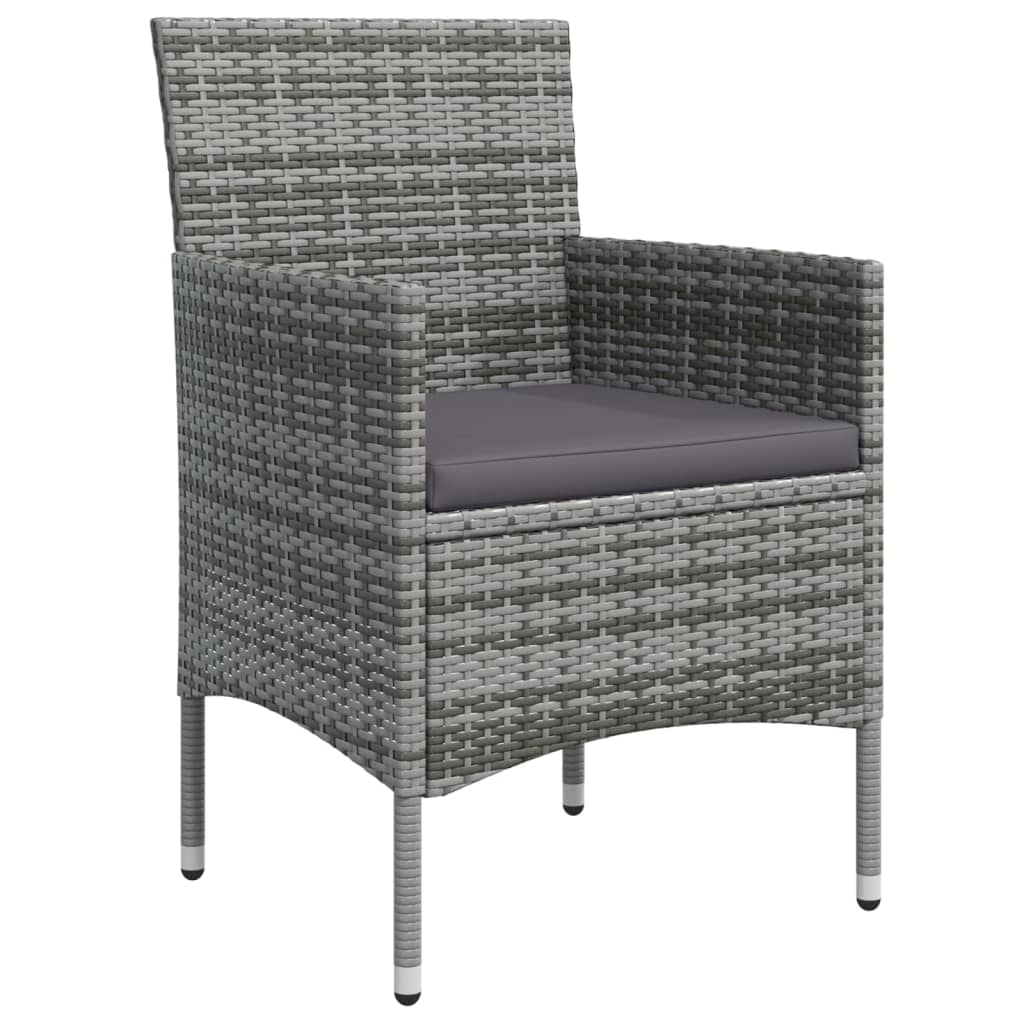 Set da Pranzo da Giardino 5 pz con Cuscini Grigio e Nero - homemem39