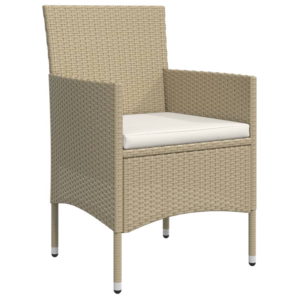 Set da Pranzo da Giardino 5 pz con Cuscini Beige e Nero - homemem39