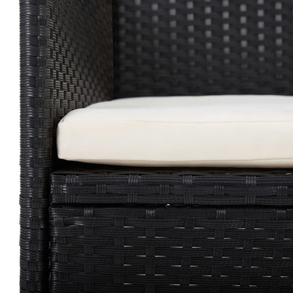 Set da Pranzo da Giardino 5 pz con Cuscini Nero - homemem39