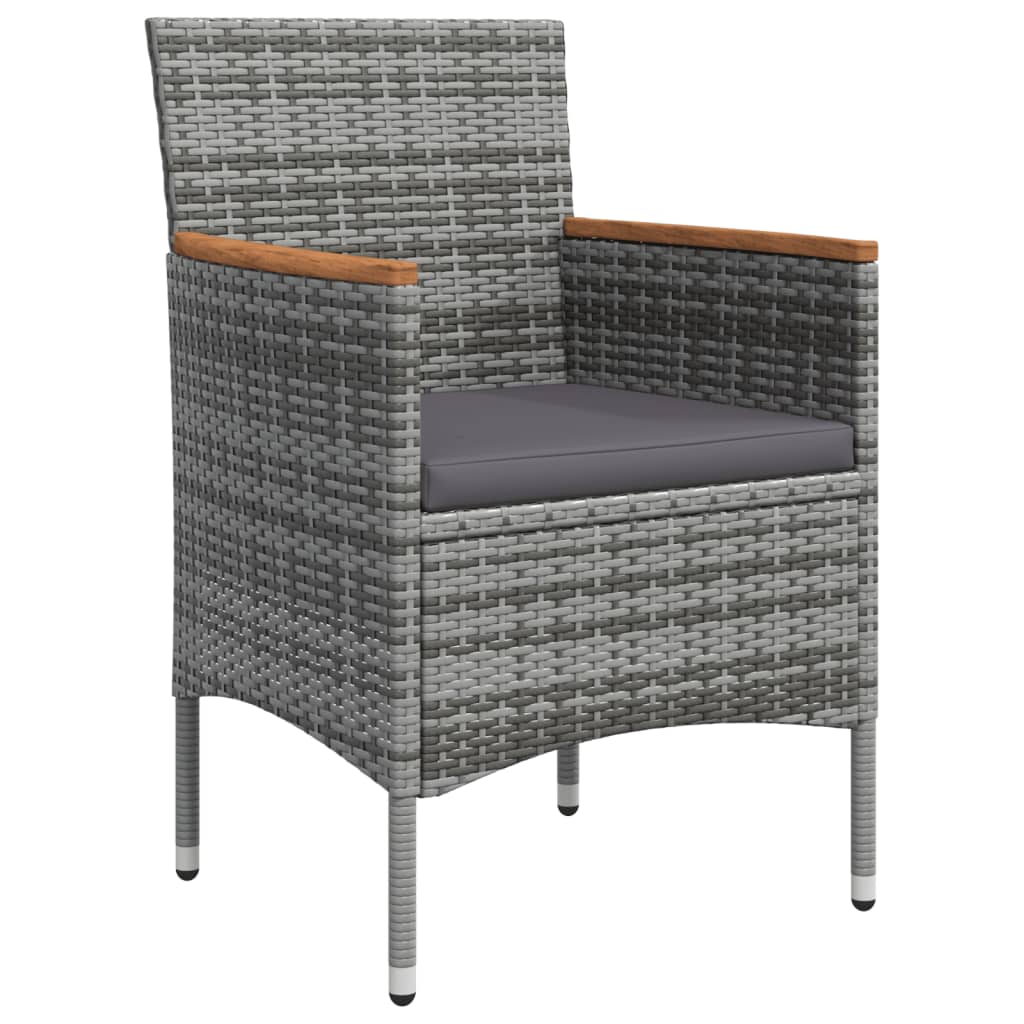 Set da Pranzo da Giardino 5 pz con Cuscini Grigio e Nero - homemem39