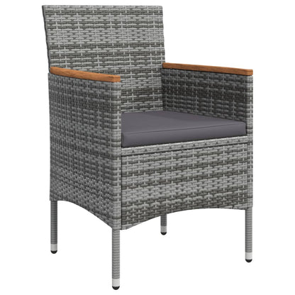 Set da Pranzo da Giardino 5 pz con Cuscini Grigio e Nero - homemem39