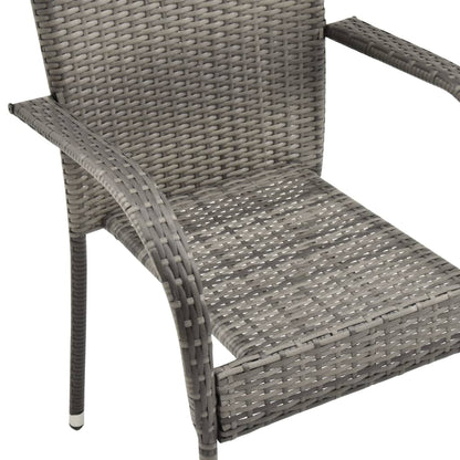 Set da Pranzo da Giardino 5 pz Grigio in Polyrattan | homemem39