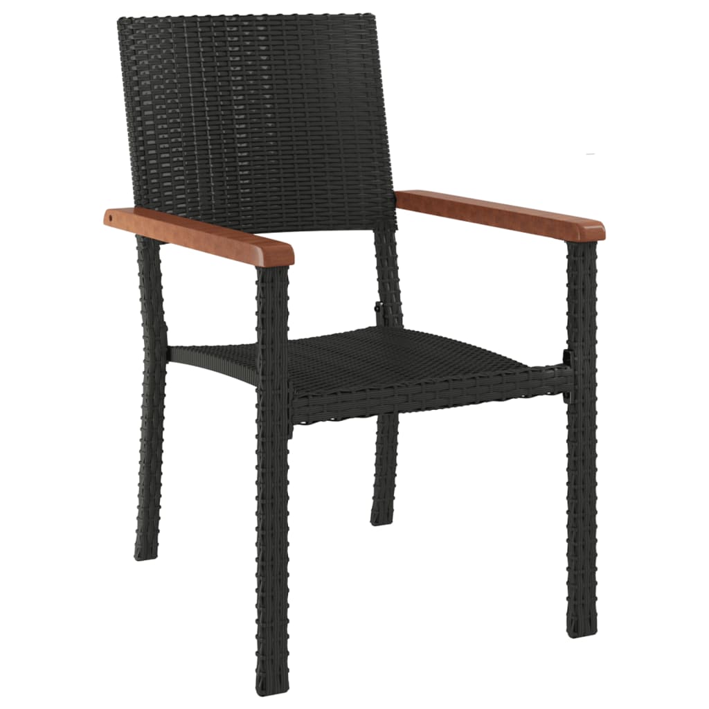 Set da Pranzo da Giardino 5 pz Nero in Polyrattan | homemem39