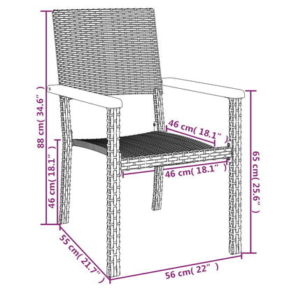 Set da Pranzo da Giardino 7 pz Nero in Polyrattan | homemem39